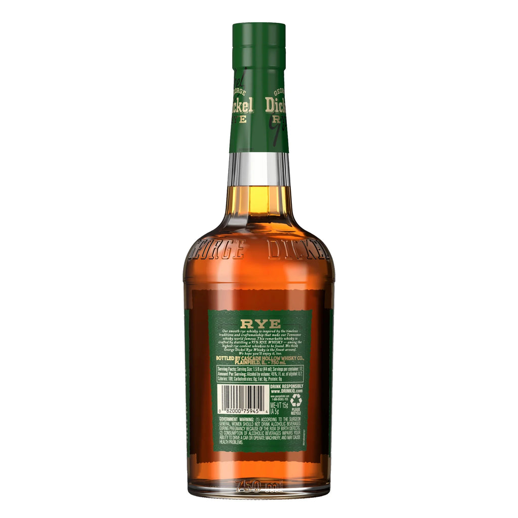 George Dickel Rye Whisky, 750 mL, 45% ABV