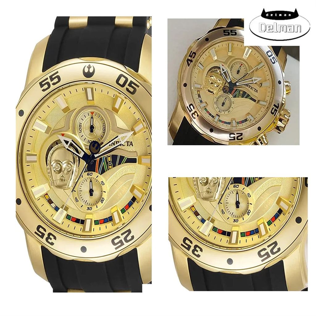 Sizetar Wars C-3PO Chronograph Quartz Men's Watch 32529