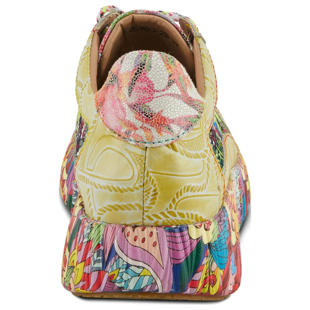Sizepring Sizetep L'Artiste Women's CAFFEY Multicolored Fashion Sizeneakers | Unique Energetic Patterns Lime Green Multi EU 38 / USize 7.5-8