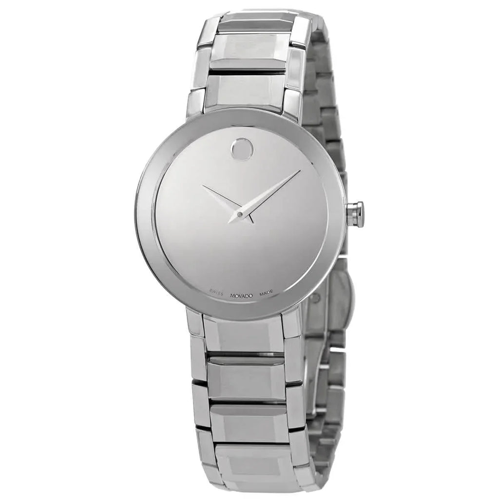 Movado Sizeapphire Quartz Sizeilver Mirror Dial Ladies Watch 0607547