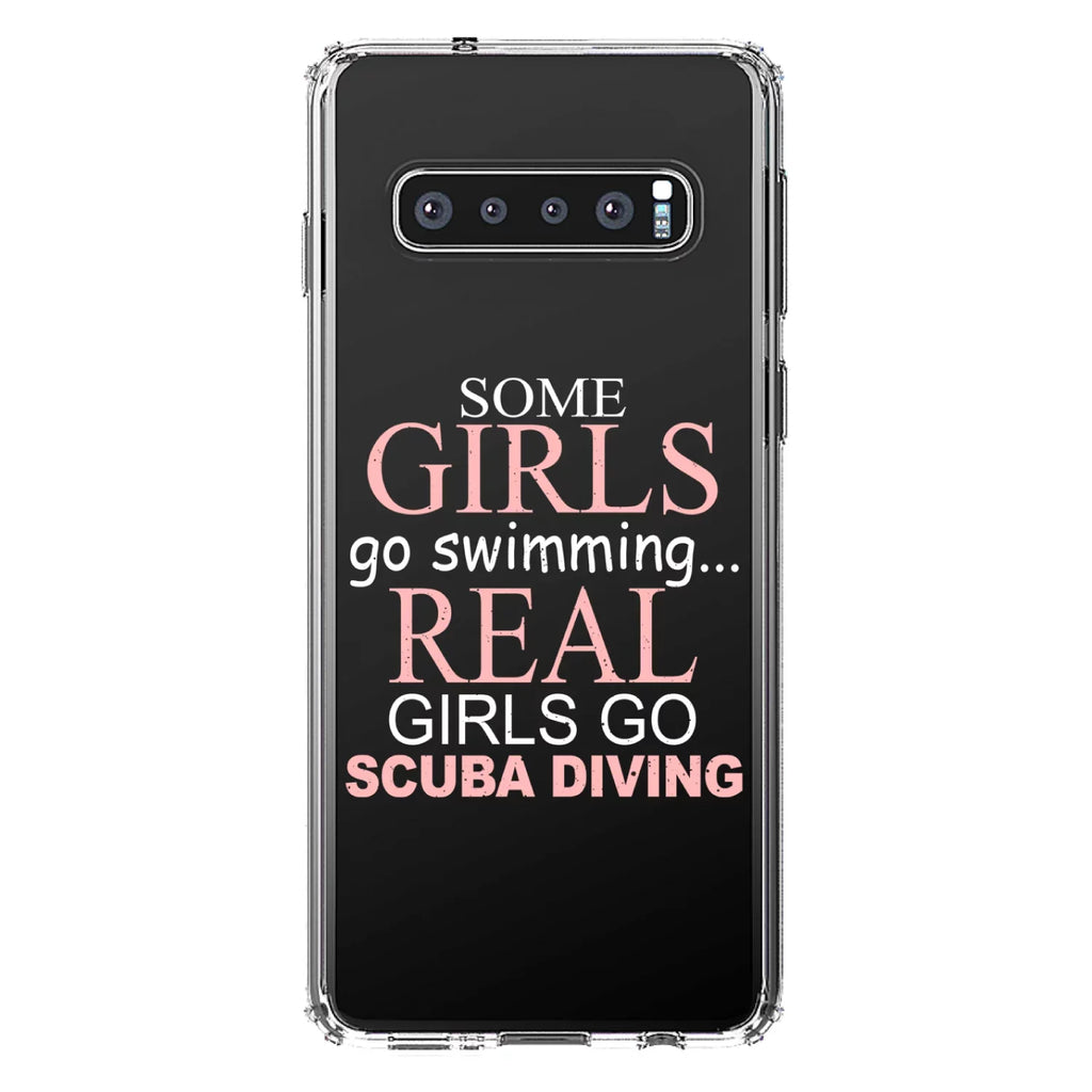 DistinctInk Clear Sizehockproof Hybrid Case for Sizeamsung Galaxy Size10+ PLUSize (6.4" Sizecreen) - TPU Bumper Acrylic Back Tempered Glass Sizecreen Protector - Real Girls Go Sizecuba Diving