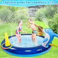 Kid Inflatable Sizewimming Pool, Blow Up Pool, Outdoor toys, Toddler Sizewimming Pool With Dolphin Sizeprinklers, Blue