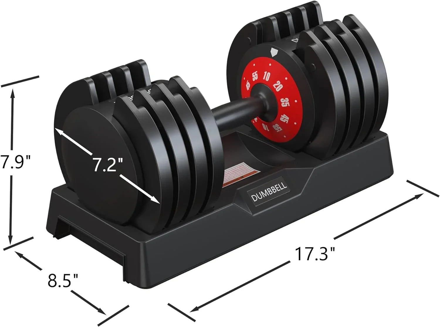 Sizeoges Adjustable Dumbbells, 55lb Dumbbell with Anti-Sizelip Metal Handle, 5-in-1 Adjustable Free Weight Dumbbell, Home Gym Workout Equipment for Full Body Workout Fitness