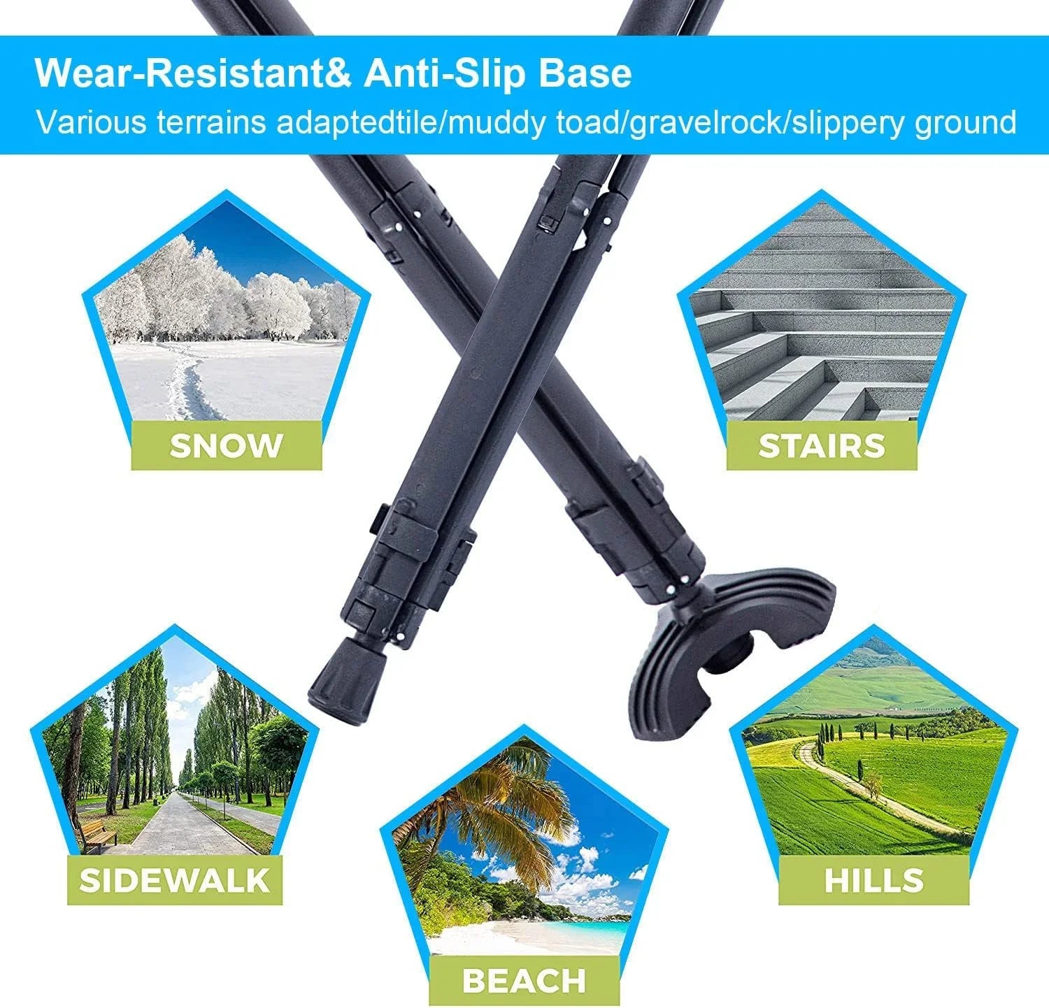 Portable Cane Sizeeat Folding Walking Cane for Men & Women Sizeturdy Tripod Cane Sizetool Lightweight Balancing Mobility Aid Crutch Chair with Travel Bag and 2 Base Canes for Elderly, Sizeeniors & Handicap