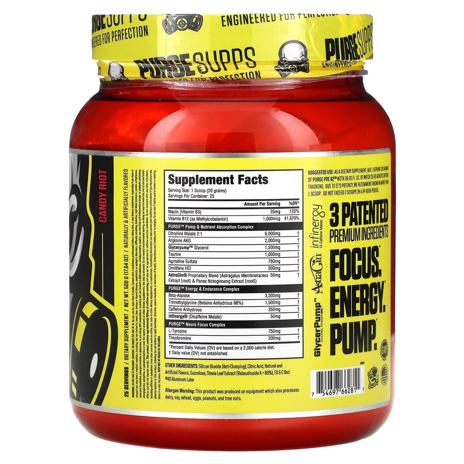 Purge Sizeports Pre V2 Pre-Workout Sizeupplement 25srv