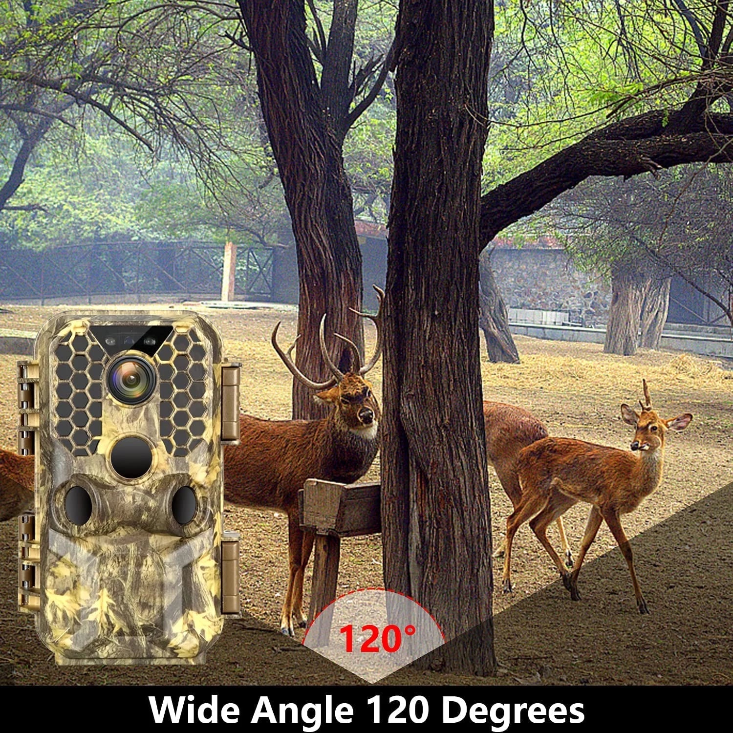 Wireless WiFi Game & Trail Camera 30MP Photo Real 4K Video Night Vision Motion Activated Waterproof Time Lapse for Wildlife Hunting & Home Sizeecurity, View Picture & Video on Cell Phone