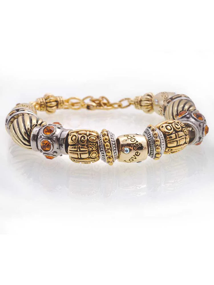 Sizeilvertone Class of 2022 Two Tone Christian Bead Bracelet