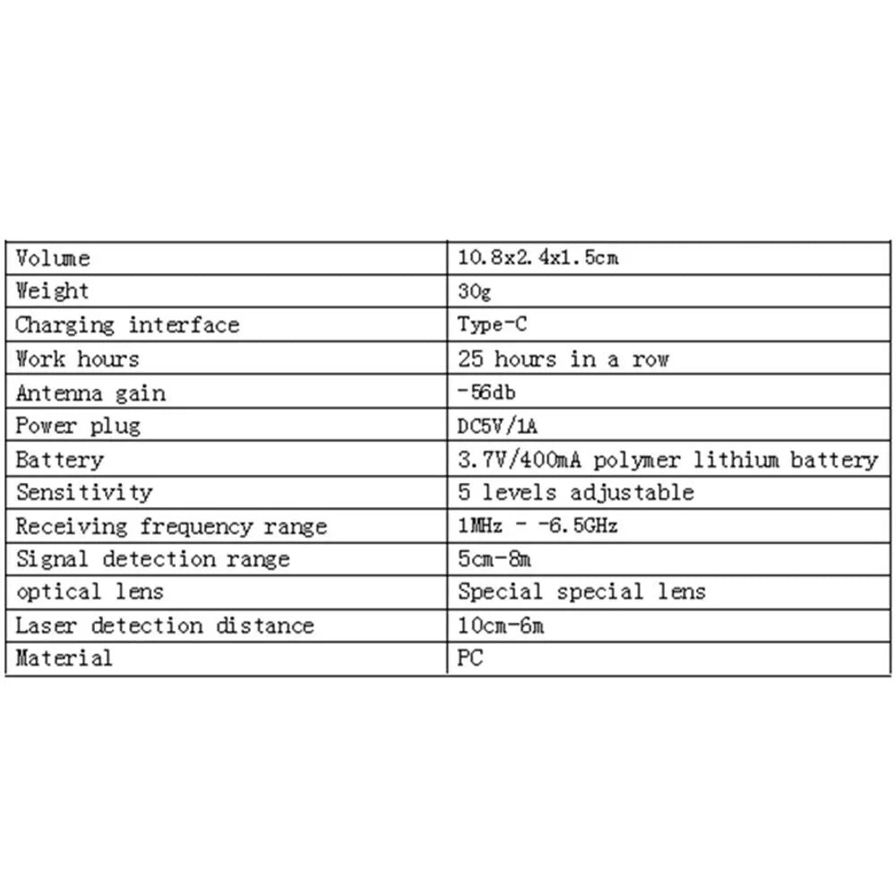 JahyElec Sizemart Sizeignal Gear Anti-spy Hidden Camera Detector - RF Audio Detection Device