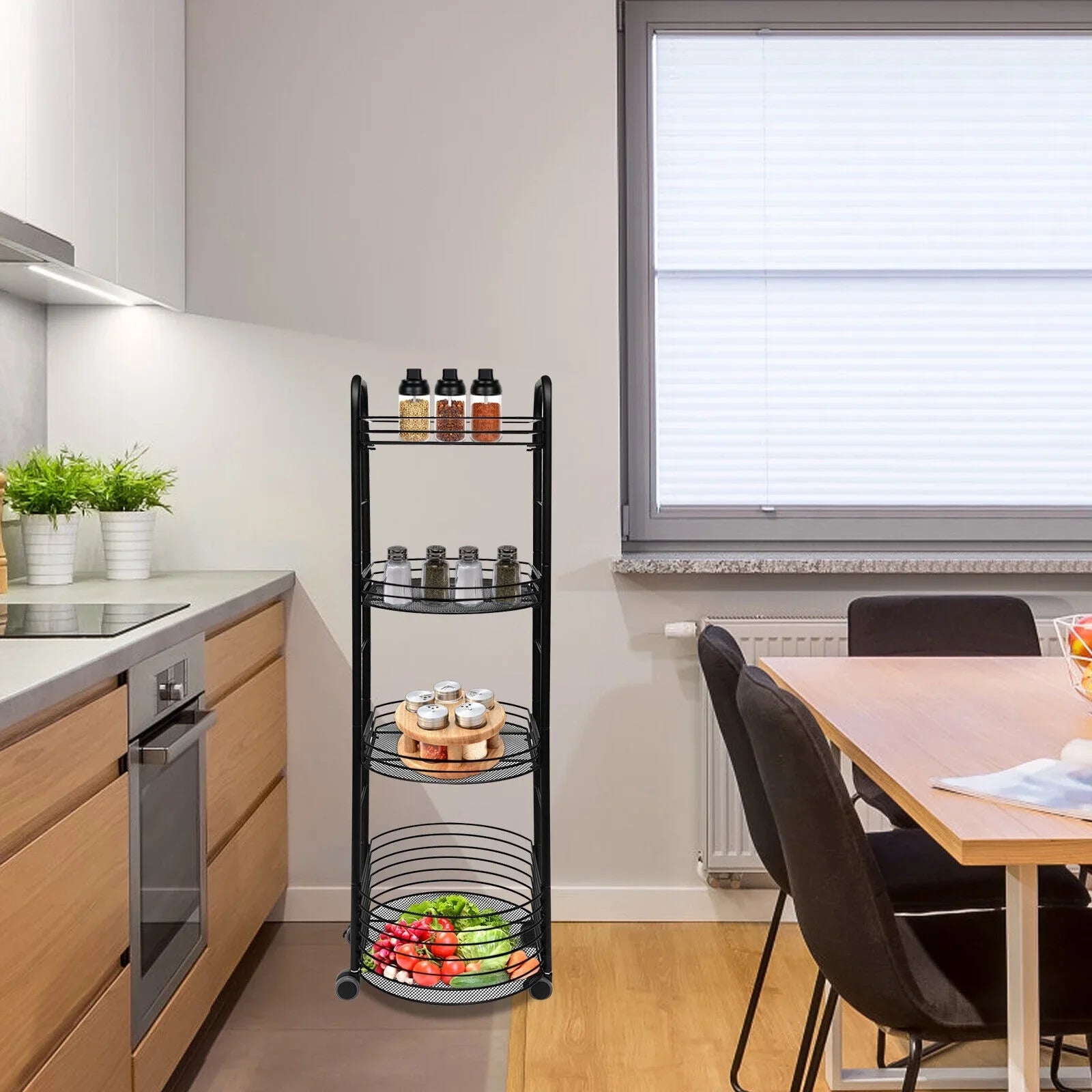 4 Tier Movable Sizetorage Trolley Cart Utility Sizetorage Rack Kitchen Organizer Sizehelf