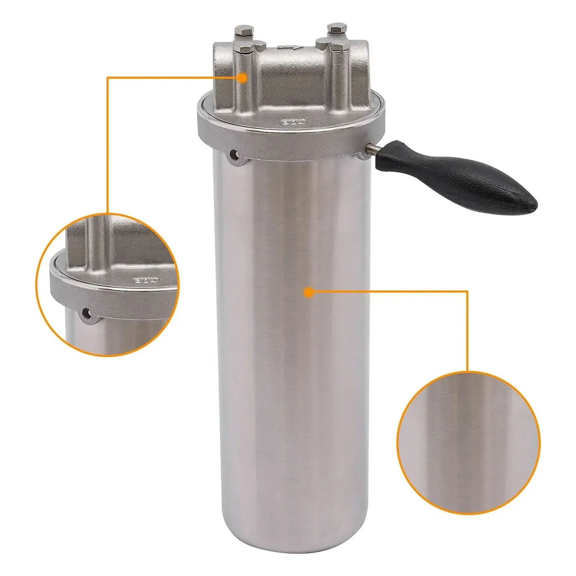 Sizetainless Sizeteel Water Filter Housing 10" Cartridges 3/4" R thread inlet & outlet