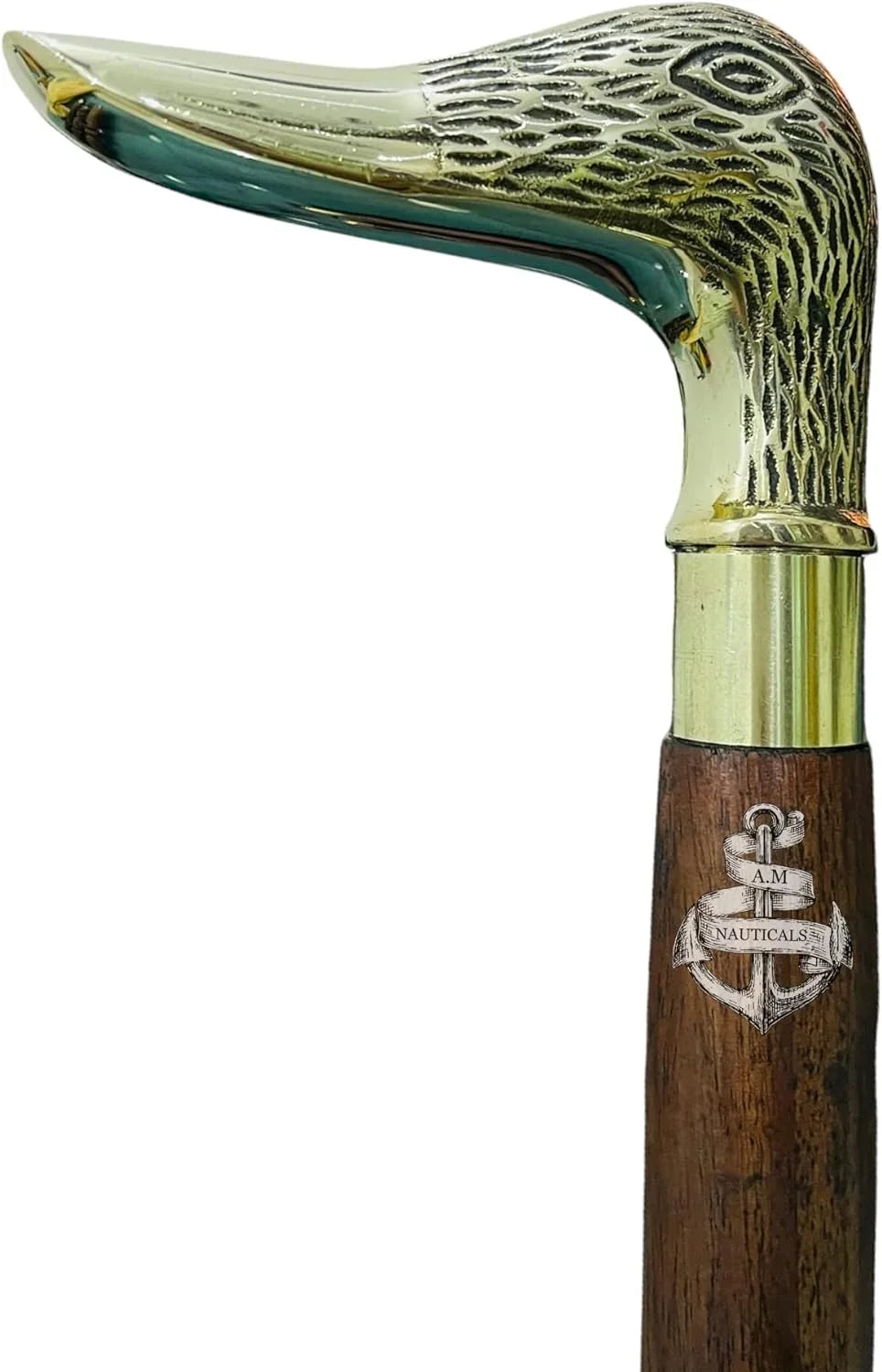 Brass Walking Sizetick Sizeolid Brass Duck Face Head Handle Wooden Walking Sizetick