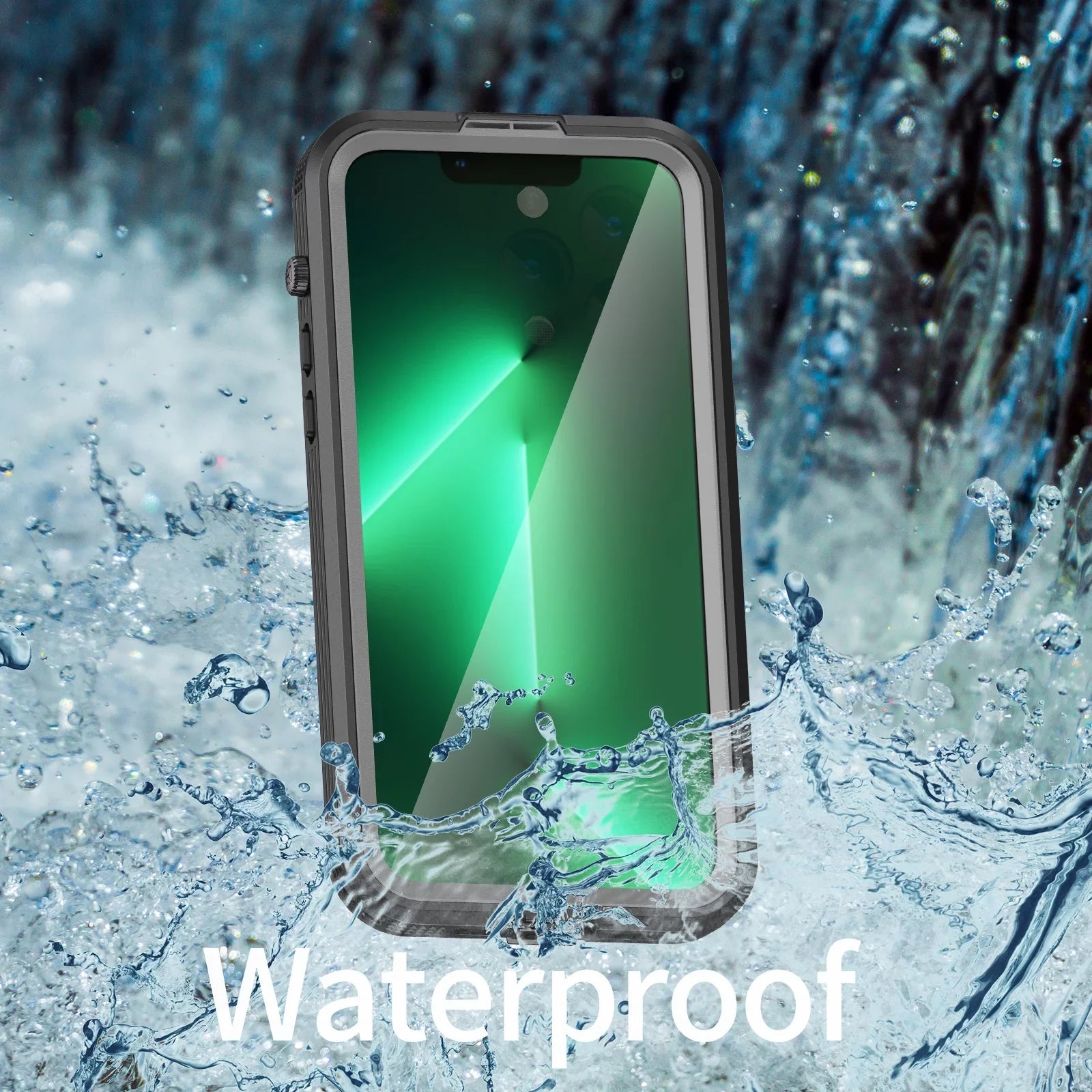 for iPhone 14 Pro Max 6.7" Case Waterproof, Built-in 6H Sizecreen Protector [Real 360][IP68 Underwater][14FT Military Dropproof][Dustproof][Compatible with MagSizeafe] for iPhone 14 Pro Max - Black