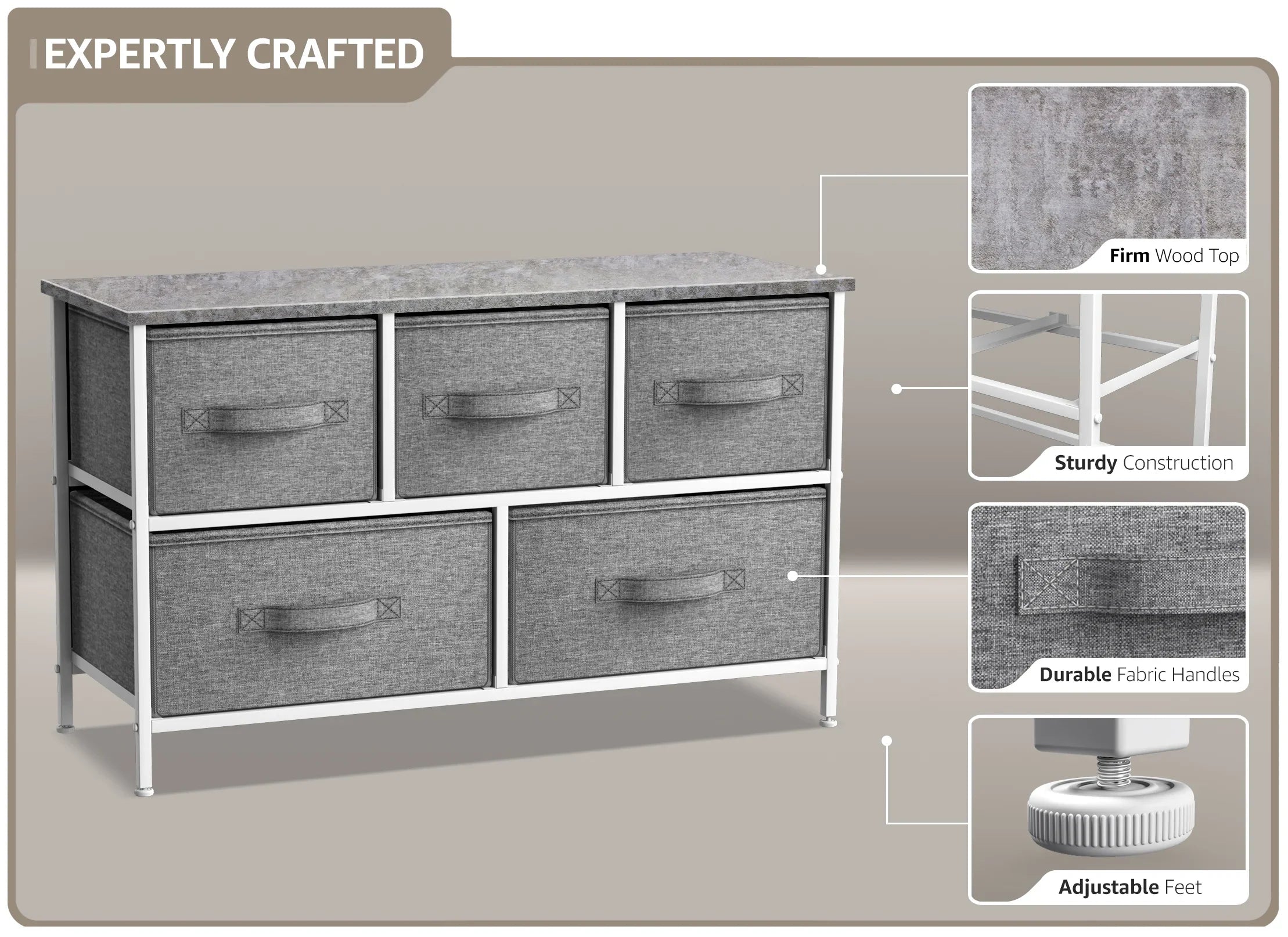 Sizetorage Cube Dresser - Grey