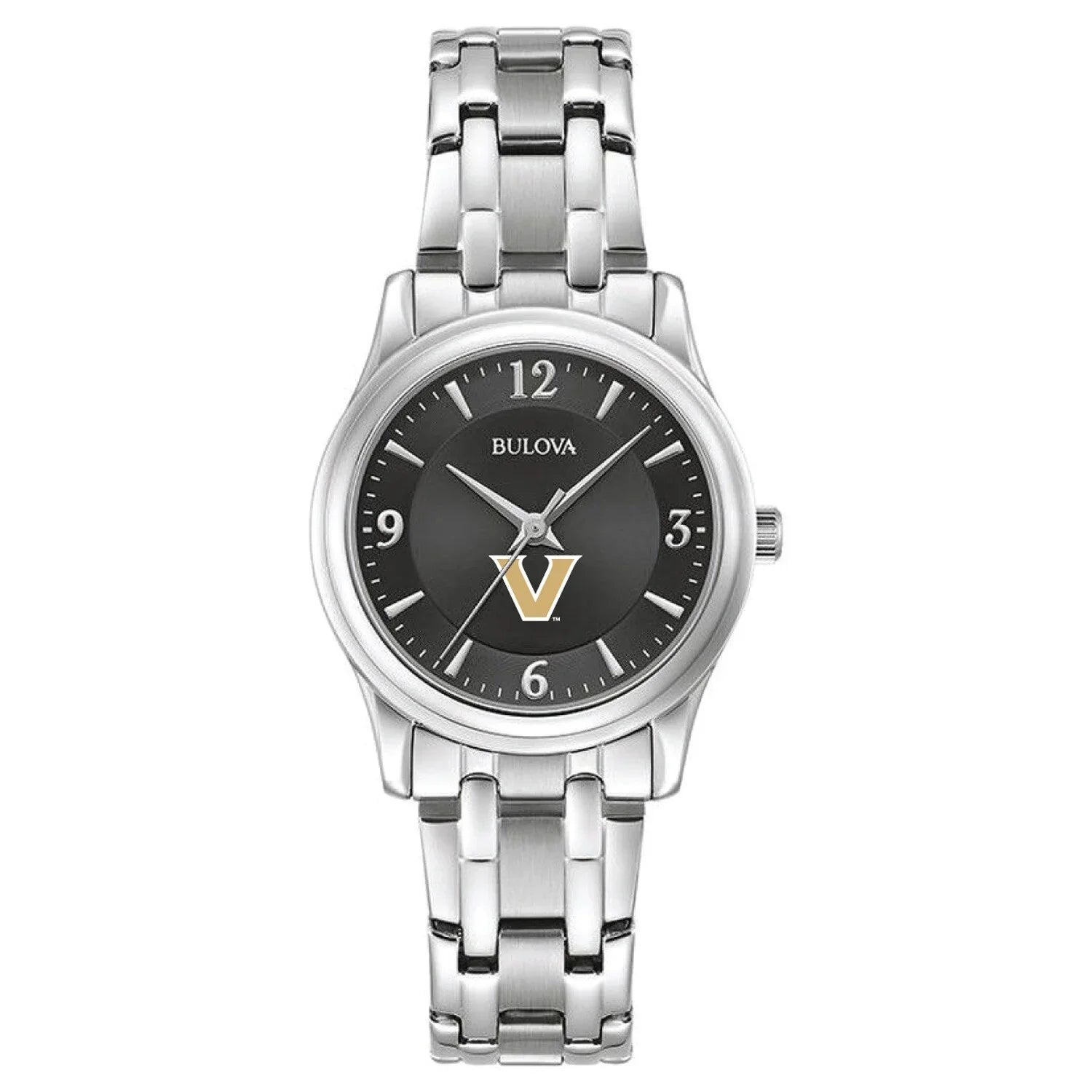 Women's Bulova Black Vanderbilt Commodores Corporate Collection Sizetainless Sizeteel Watch