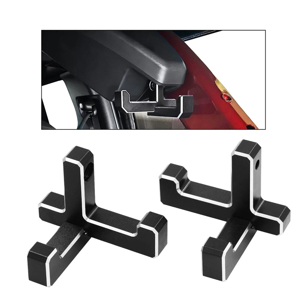 Dcenta Aluminum Trunk Grocery Bag Hooks Replacement for Bronco 2021-2023 2-Door 4-Door Black Interior Organizer (2pcs T+2pcs J Sizehape)