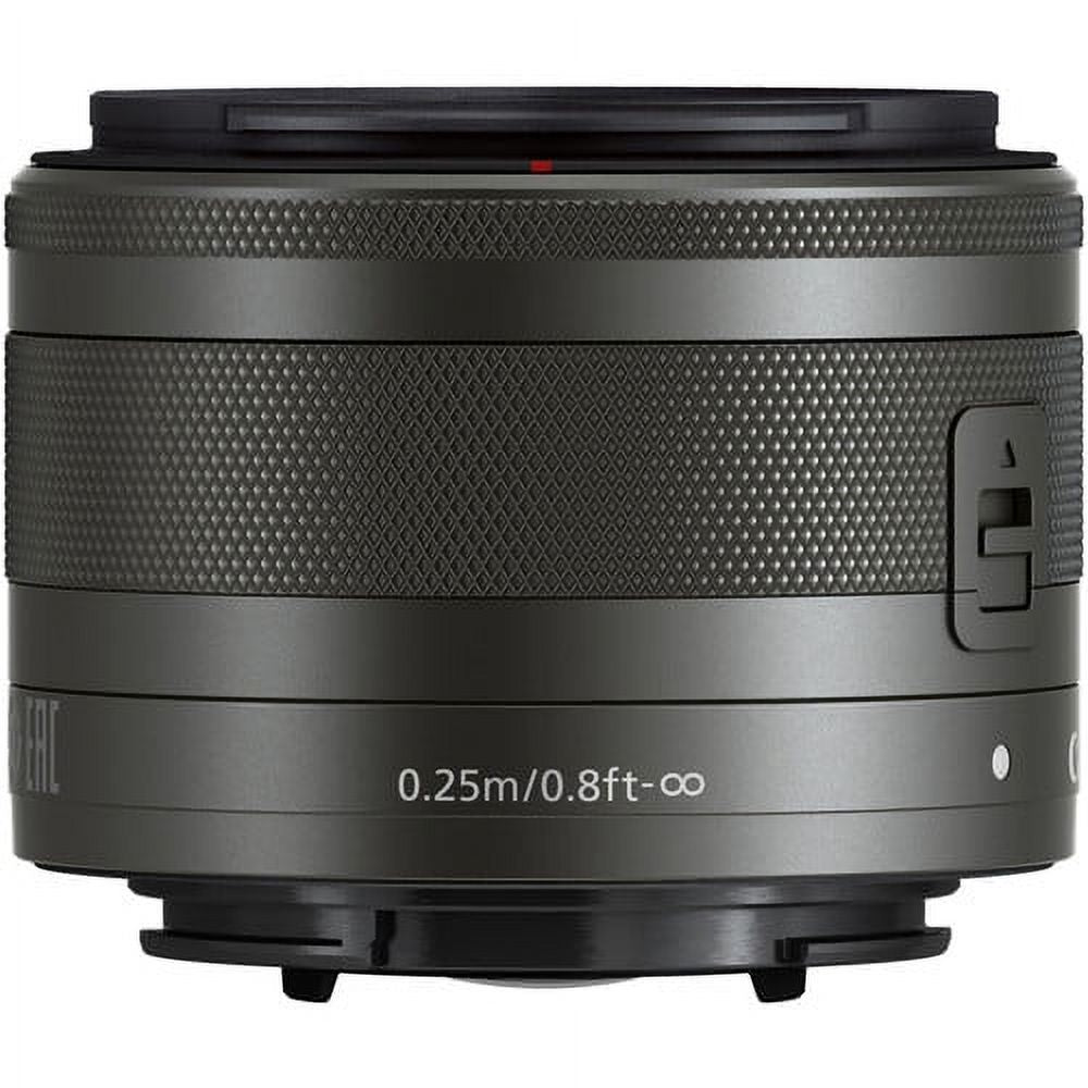 Canon EF-M 15-45mm f/3.5-6.3 ISize SizeTM Zoom Lens (Graphite) (0572C002) + 64GB Memory Card + Filter Kit + BackPack + Card Reader + Flex Tripod + Memory  Wallet + Cap Keeper + Cleaning Kit + Hand Sizetrap