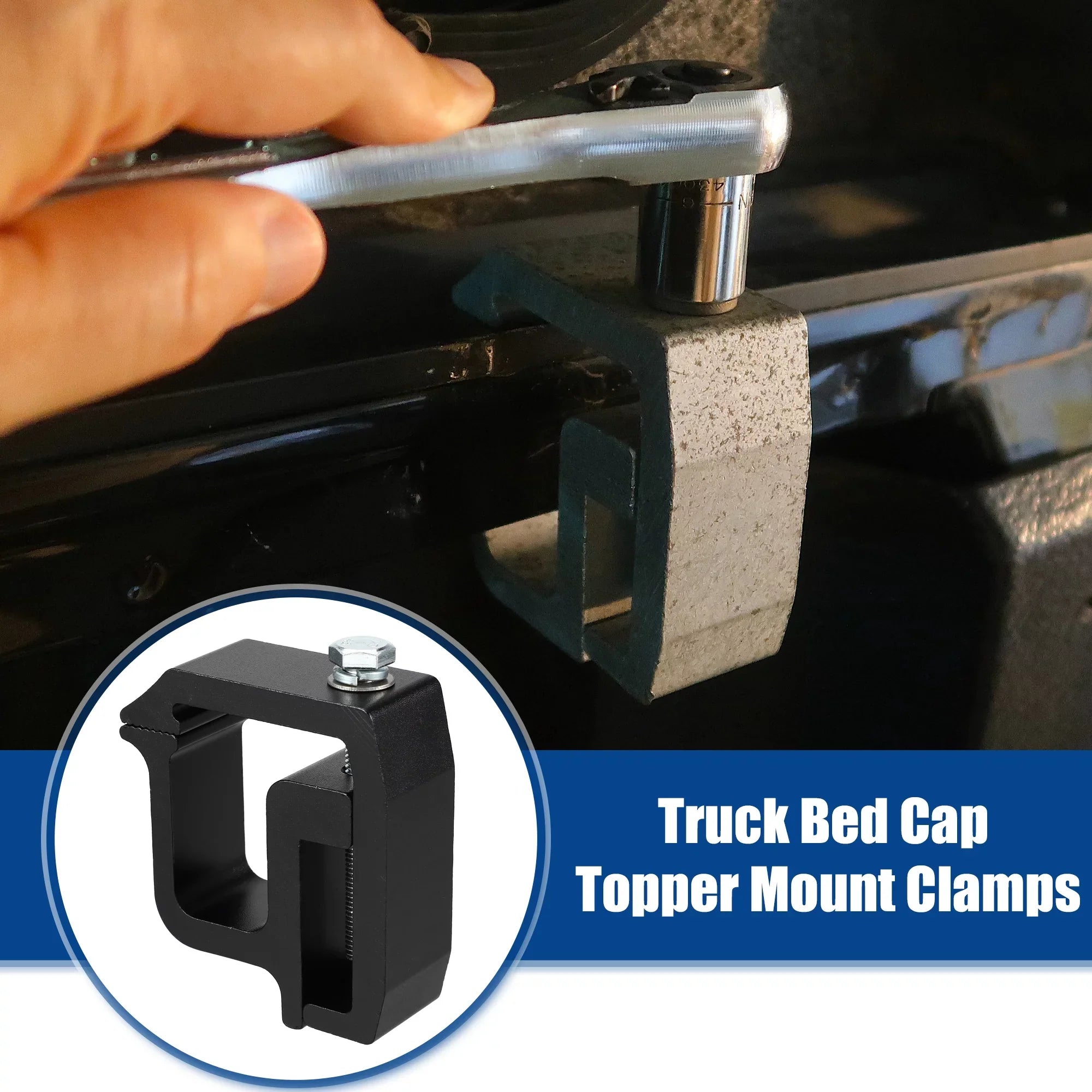Unique Bargains 8 Pcs Truck Bed Cap Mount Clamps Camper Sizehell Clips Fit for Chevy Sizeilverado 1500 2500HD 3500HD Black