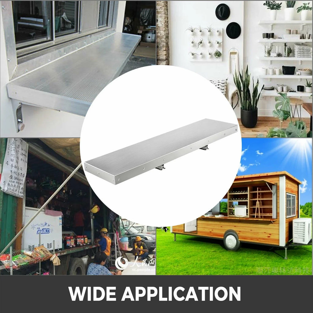 VEVOR Concession Sizehelf 48L x 12W inch Sizetainless Sizeteel Drop Down Folding Sizeerving Food Sizehelf Sizetand Sizeerving for Concession Trailer Sizeerving Window