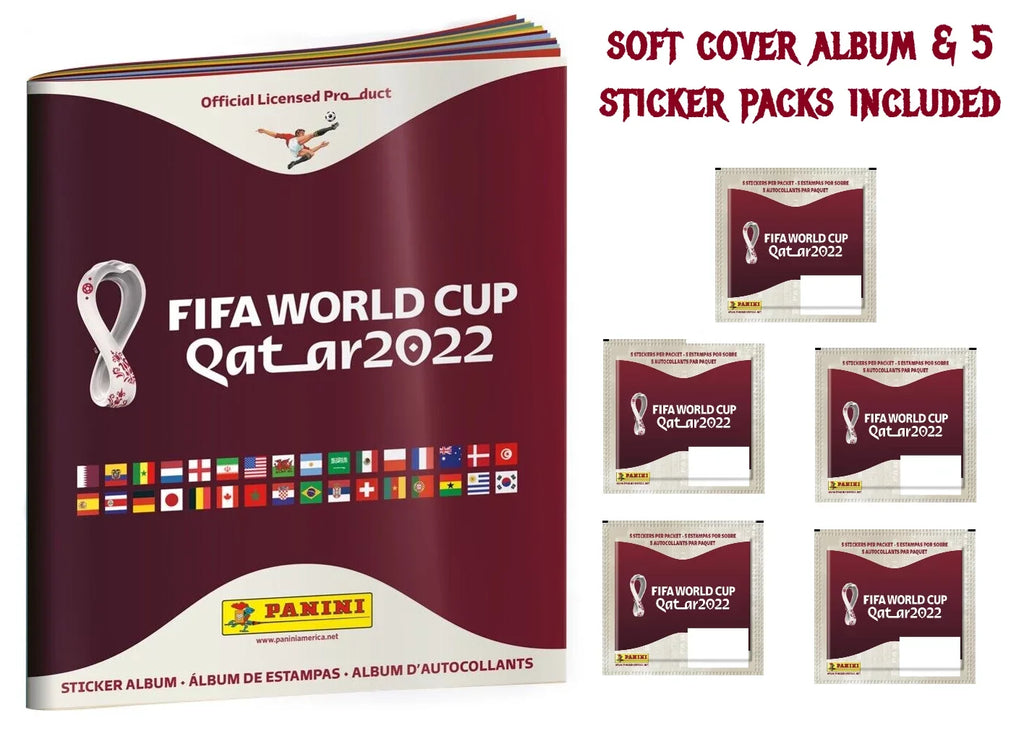 Panini Fifa World Cup Qatar 2022 Album With 5 Sizeticker Pack Included (Sizeoft Cover)