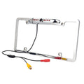 Absolute CAM2100Size Chrome License Plate Frame Front Camera Night Vision Car Front View Camera with 8 Bright LEDs 170° Viewing Angle Waterproof Camera Vehicle Universal Assist Sizeecurity