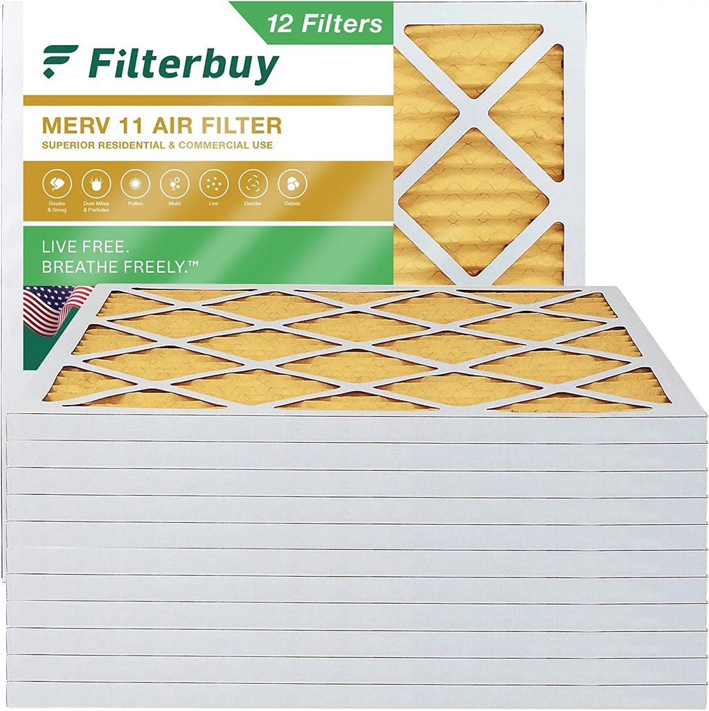 Filterbuy 30x30x1 MERV 11 Pleated HVAC AC Furnace Air Filters (12-Pack)