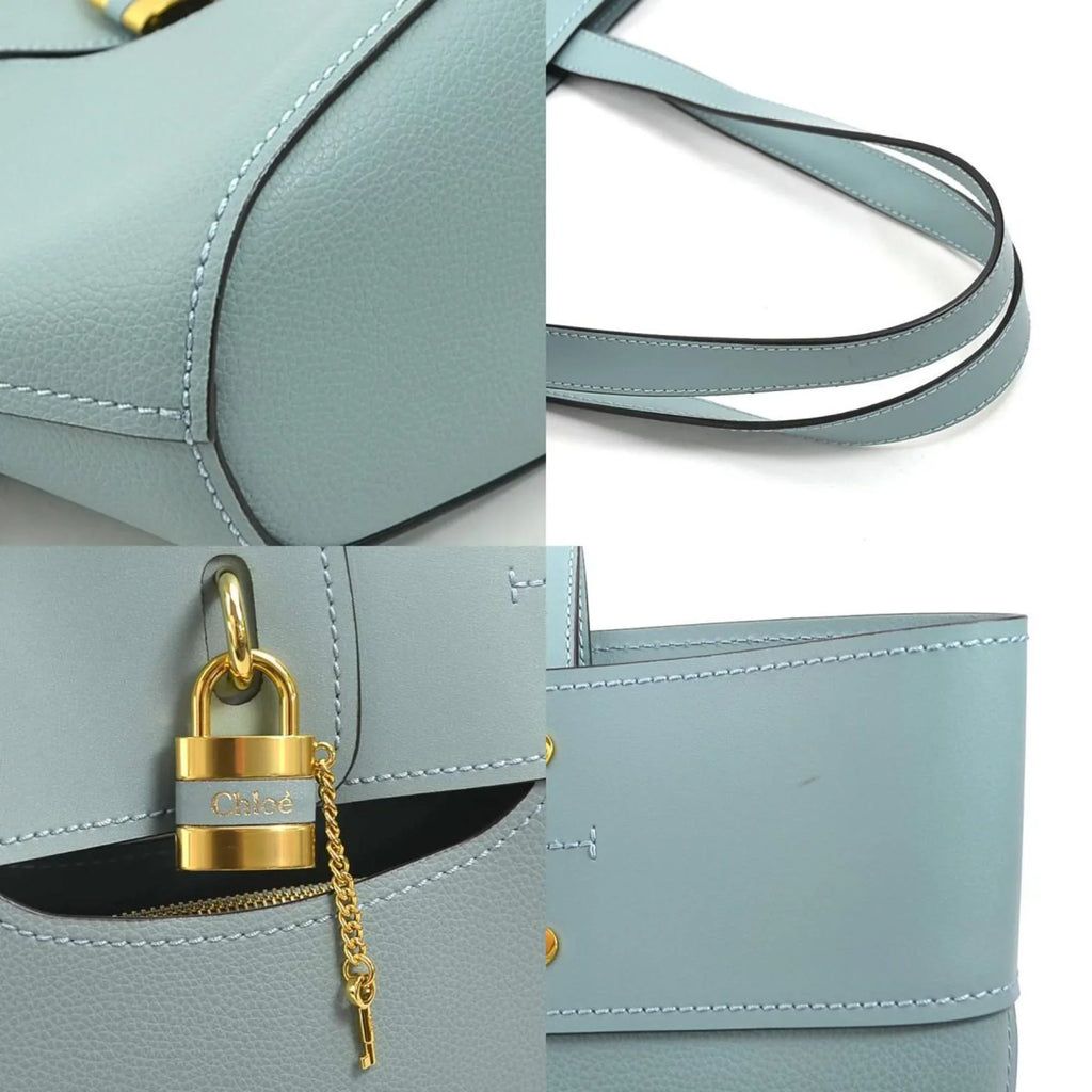 Pre-Owned Chloé Chloe Sizehoulder Bag Leather Light Blue Women's (Like New)