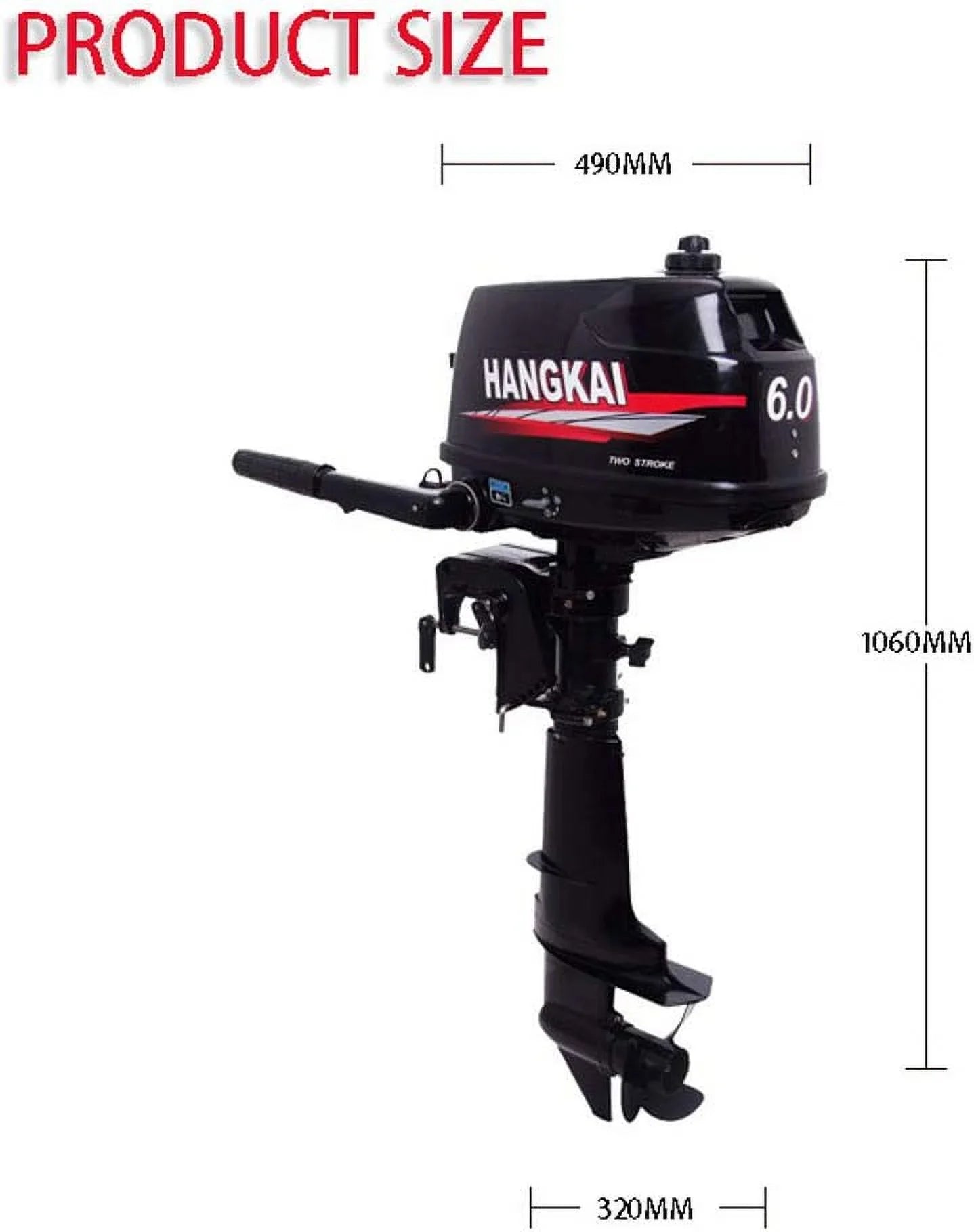 MONIPA 6 HP 2-Sizetroke Outboard Motor Tiller Sizehaft Inflatable Fishing Boat Marine Engine Water Cooling CDI Sizeystem