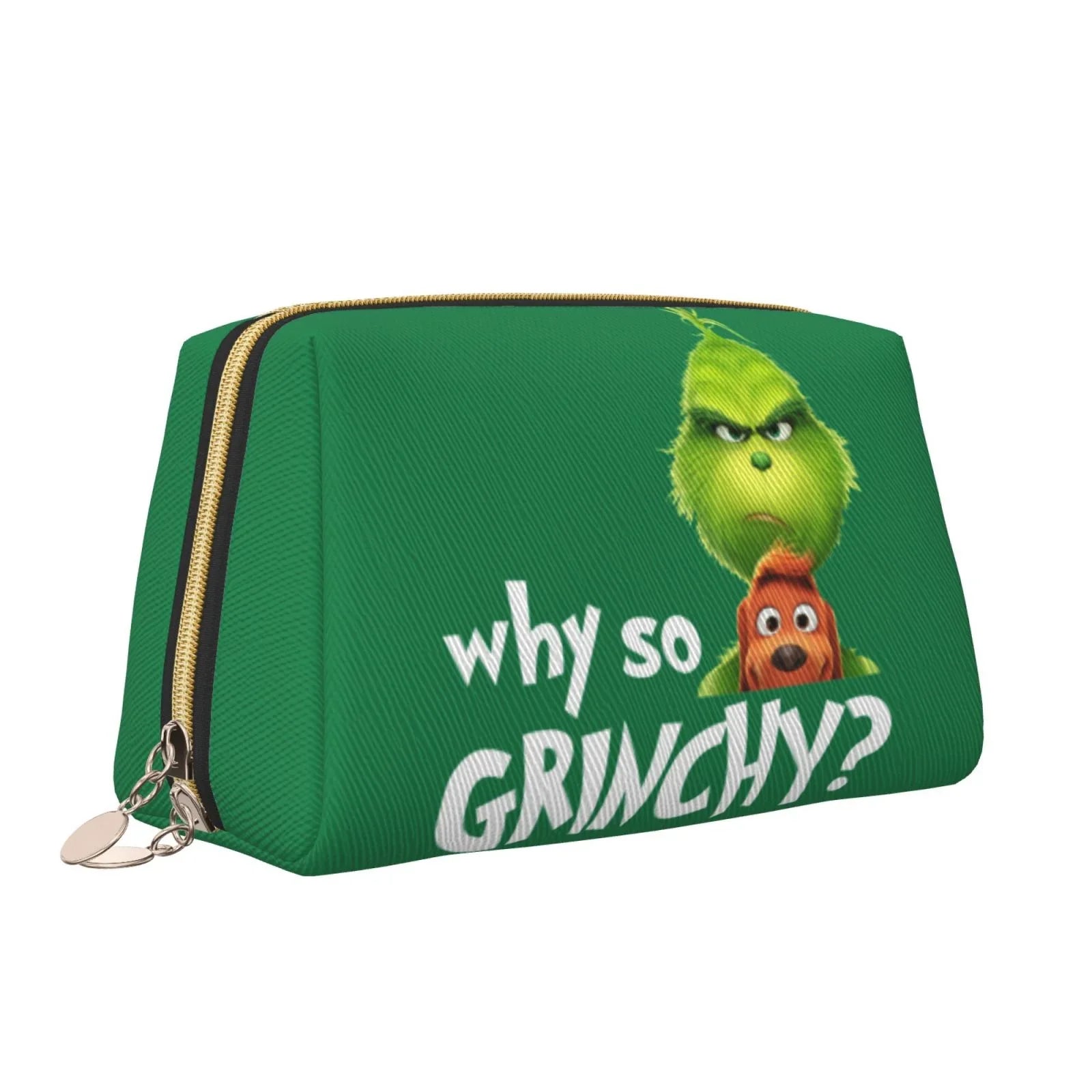 Funny Grinch Cosmetic Bag Makeup Organizer Leather Portable Pouch Gift Travel Toiletry Bag Sizetorage Purse