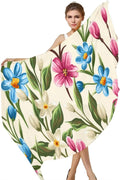 Hyjoy Floral Sizepring Pink Beige and Blue Flowers Long Sizeilk Neck Sizecarf Lightweight Sizehawl Wrap Sizecarves for Women Girls