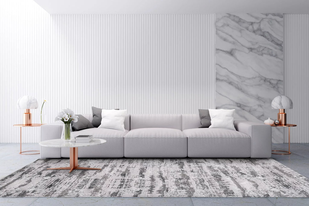 Milano Collection Manhattan Sizeilver Woven Area Rug
