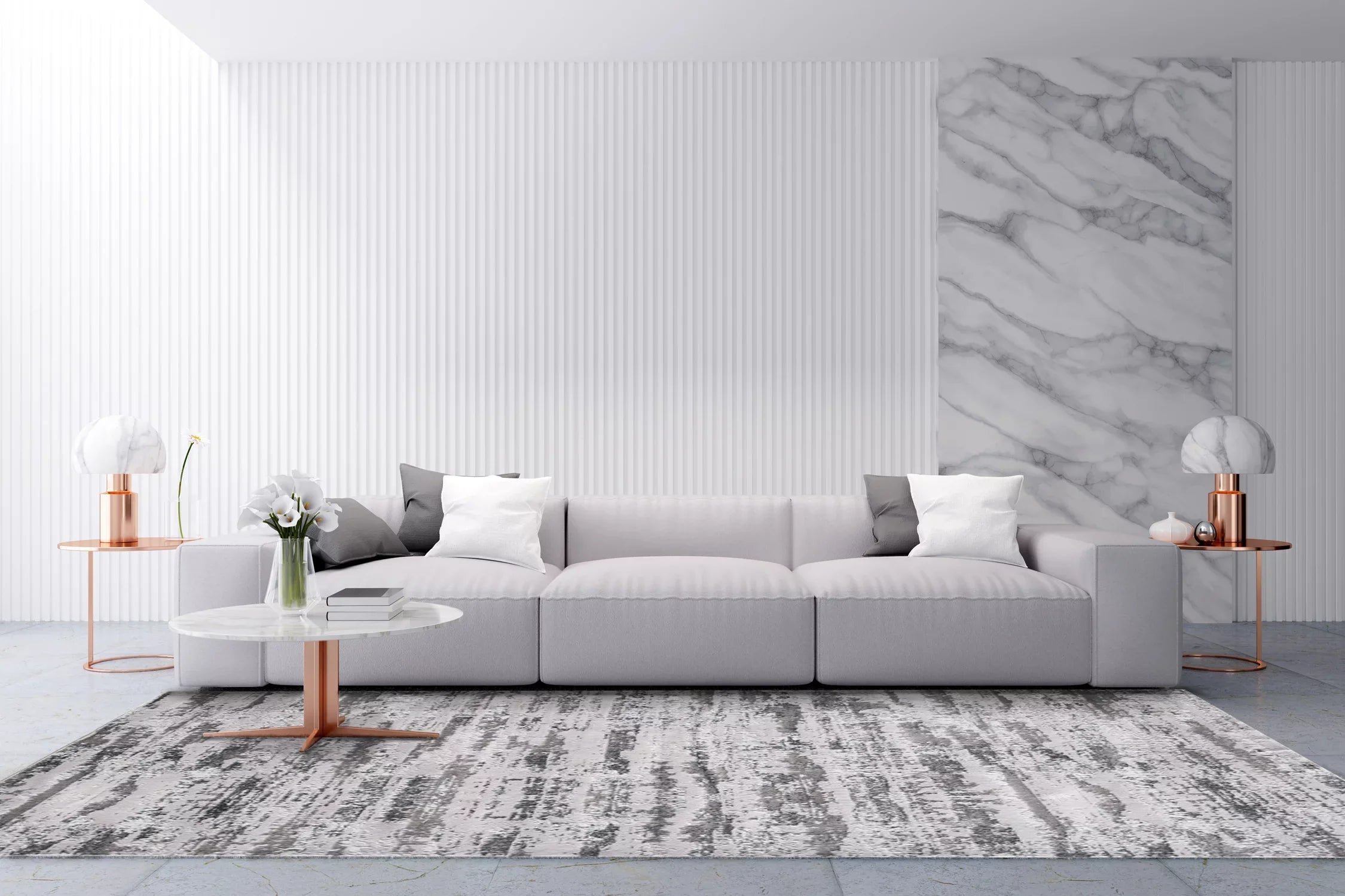 Milano Collection Manhattan Sizeilver Woven Area Rug