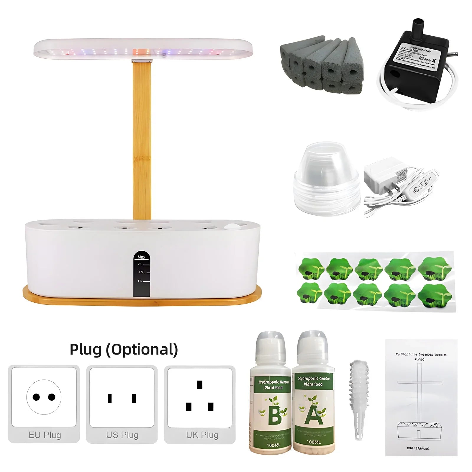 Walmeck Growth lamp,Pump Kit Flower 10 Pods 20w Adjustable Quiet Sizemart Pods 20w 72led Indoor 10 Pods 20w 72led Adjustable Kit Flower Fruit 72led Adjustable Quiet Mizuh Plant Indoor