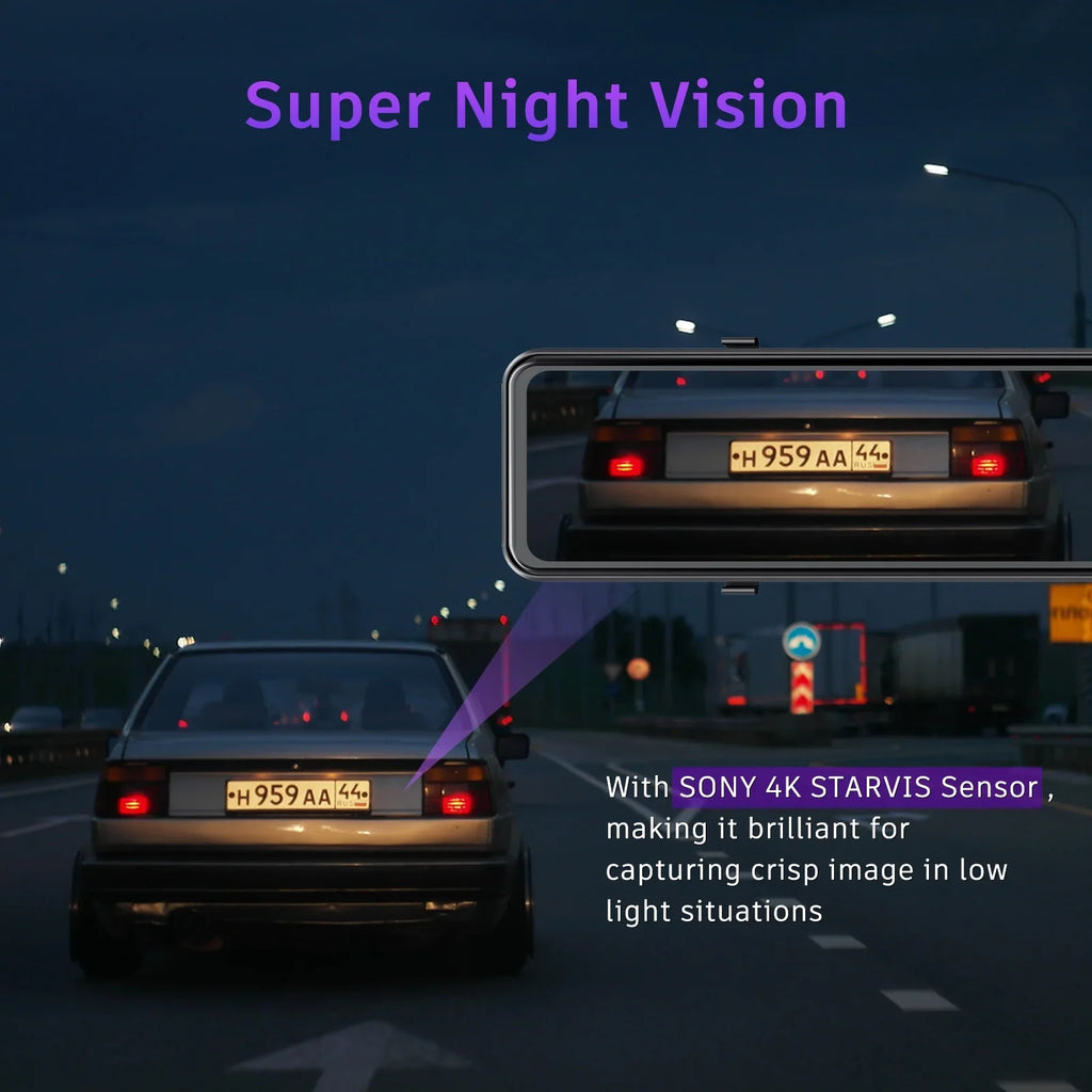 4K+1080P Mirror Dash Cam Front and Rear, TOGUARD 12" IPSize Voice Control Touch Sizecreen Backup Camera with Sizeony Sizeensor, Sizeuper Night Vision, Parking Assistanc