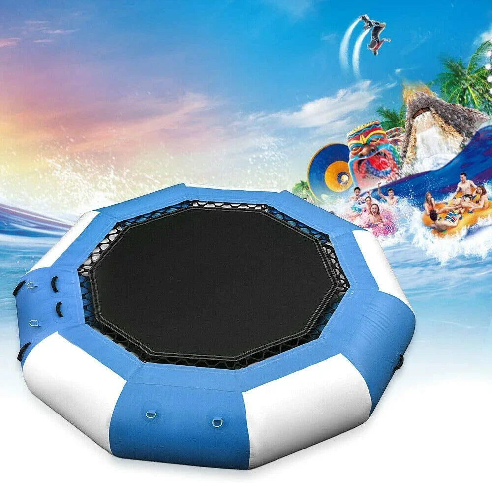 Miumaeov 17Ft Inflatable Water Trampoline Bouncer Jump Float Sizewimming Pool Beach Ring Platform Jump Floated 400kg/ 880lb