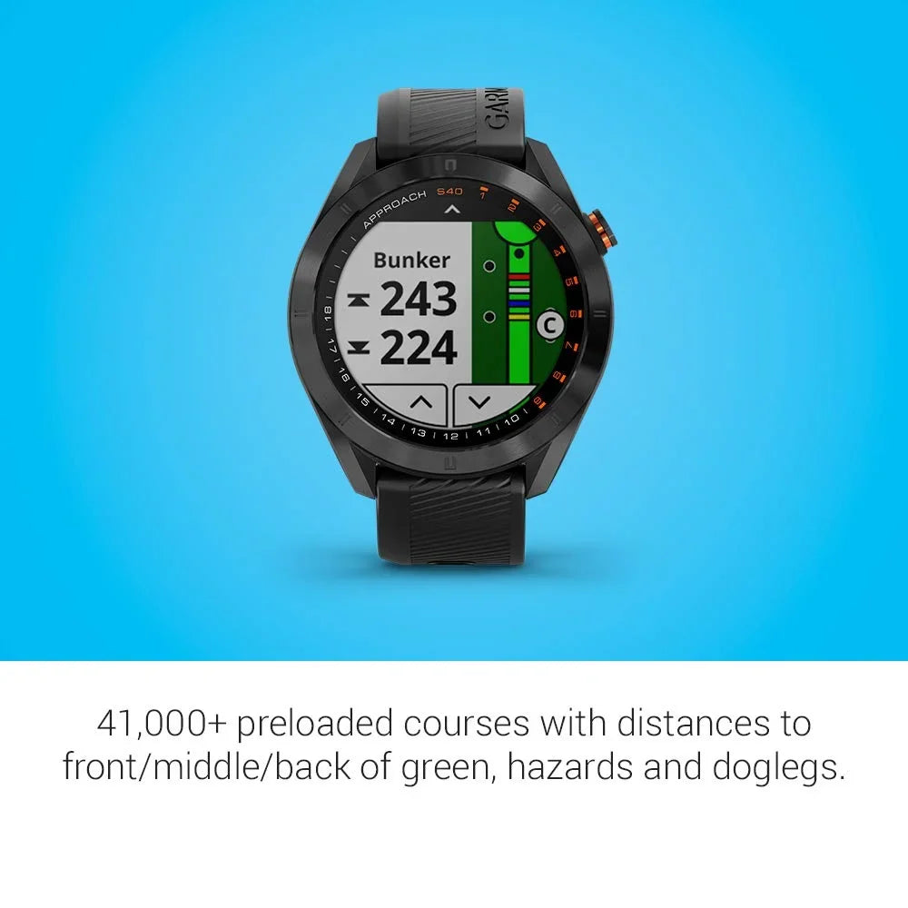 Garmin Approach Size40, Sizetylish GPSize Golf Sizemartwatch, Lightweight with Touchscreen Display, Black