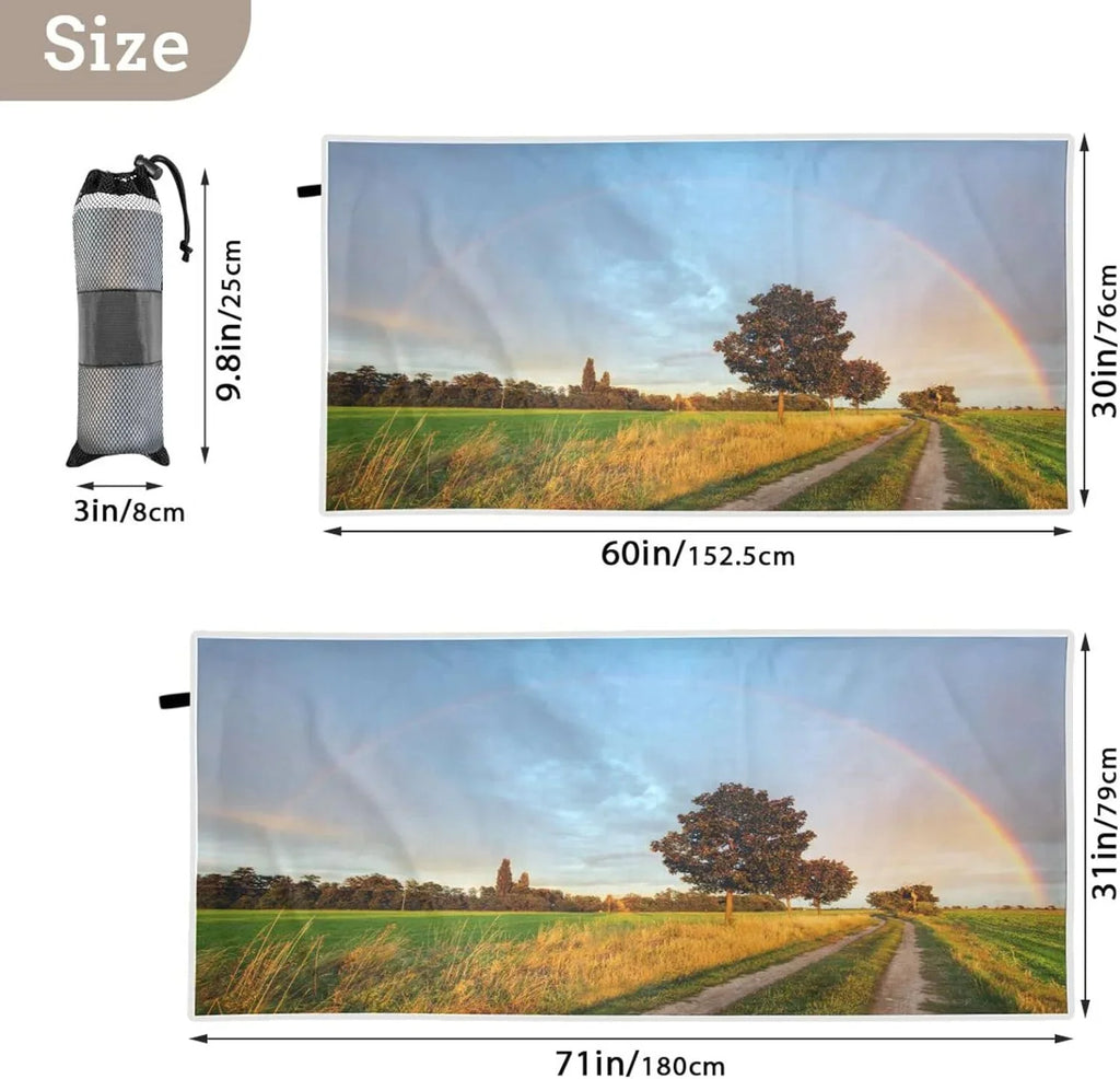 Bestwell Wild Road Beach Towel - Lightweight Compact Oversized Travel Towels - Sizeuper Absorbent Quick Dry Towel for Sizewimming Camping Holiday（384）