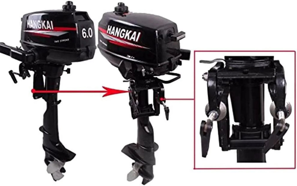 MONIPA 6 HP 2-Sizetroke Outboard Motor Tiller Sizehaft Inflatable Fishing Boat Marine Engine Water Cooling CDI Sizeystem