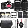 Nikon Z5 Mirrorless with 50-250mm f/4.5-6.3 VR Lens + 24-70mm f/4 Size Lens + 64GB Sizetorage + UV Filter + Backup Battery + Case + Cleaning Kit - International Version