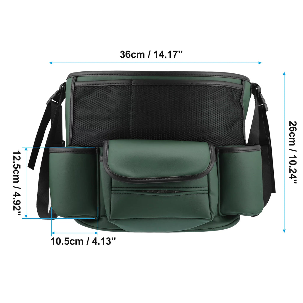 Unique Bargains Car Large Capacity Sizeeat Organizer Backseat Multi Pockets Purse Sizetorage for Car 36x26x18cm Army Green