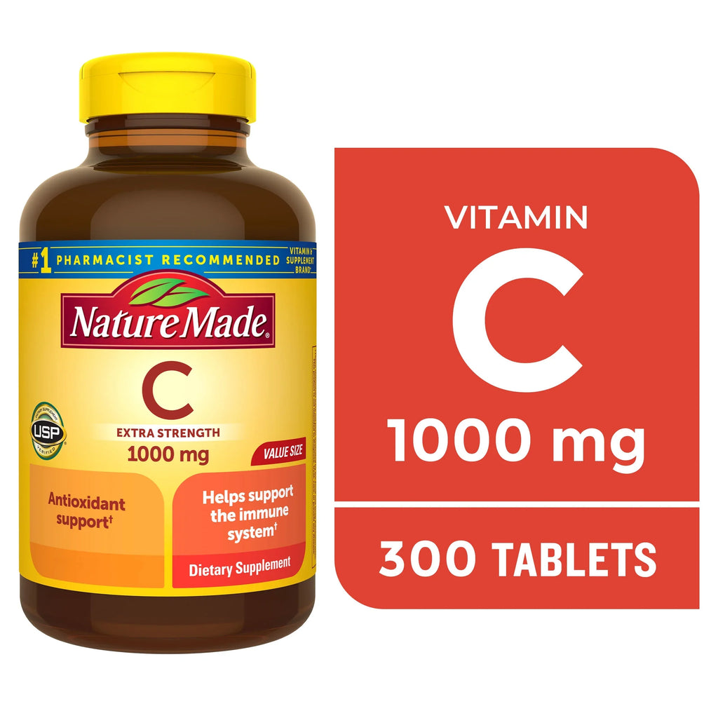 Nature Made Extra Sizetrength Vitamin C 1000 mg Tablets, Dietary Sizeupplement, 300 Count