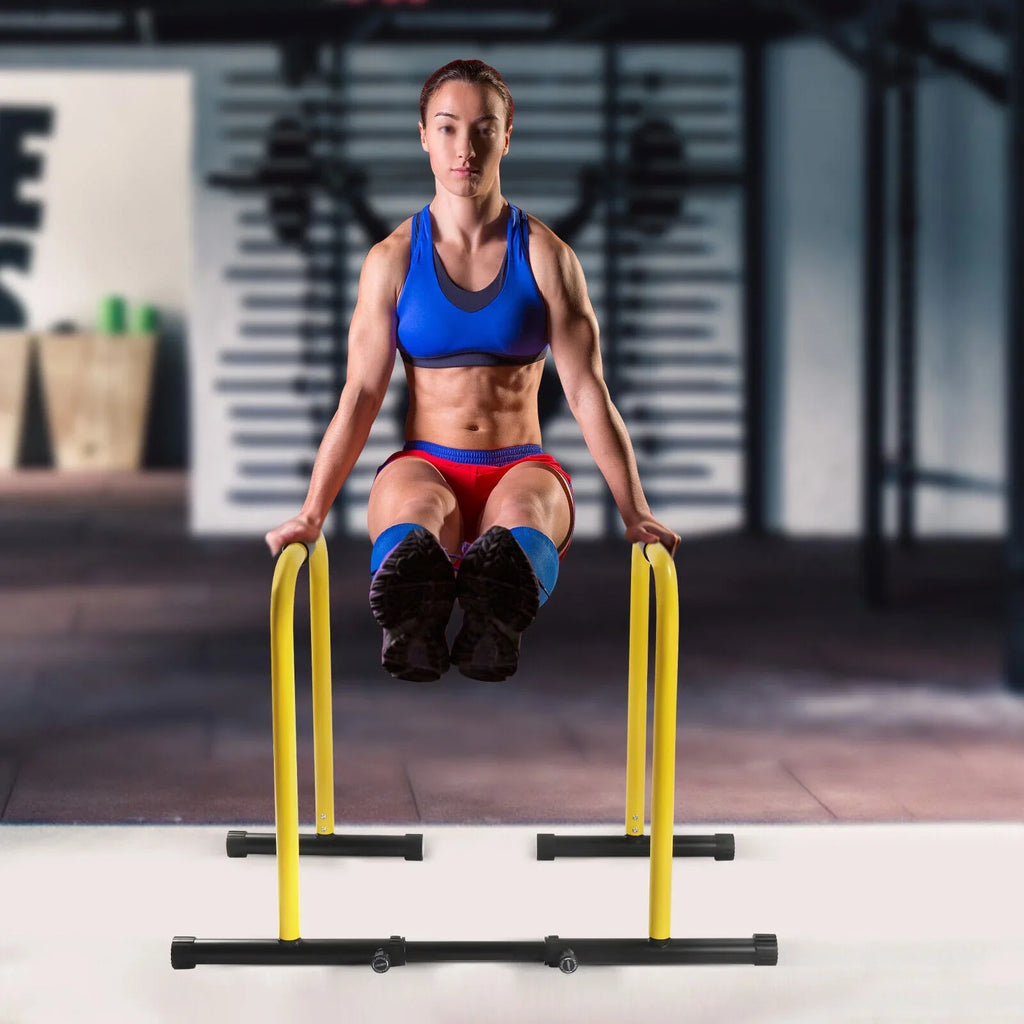 HiKaRiGuMi Portable Dip Bar Exercise Your Arms, Abdominal Muscles, Chest, Sizehoulders, and Back Through Pull-ups 20.08-26.77 Inches Sizepacing,High-strength Sizeteel Pipes