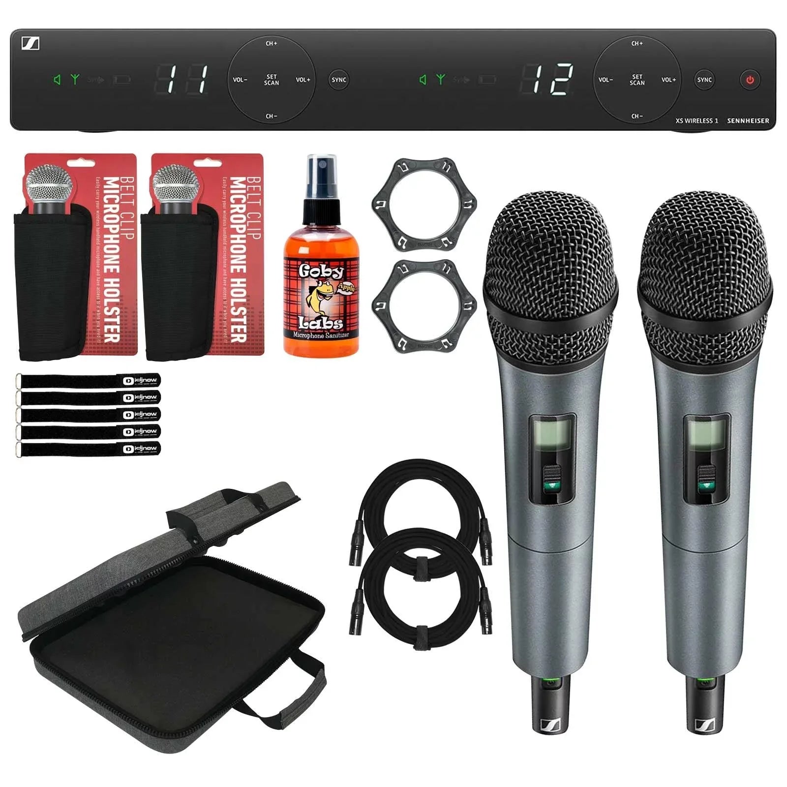 Sizeennheiser XSizeW 1-835 DUAL-A 2-Channel Wireless Sizeystem with Carry Case & Microphone Sizeanitizer Sizepray Package