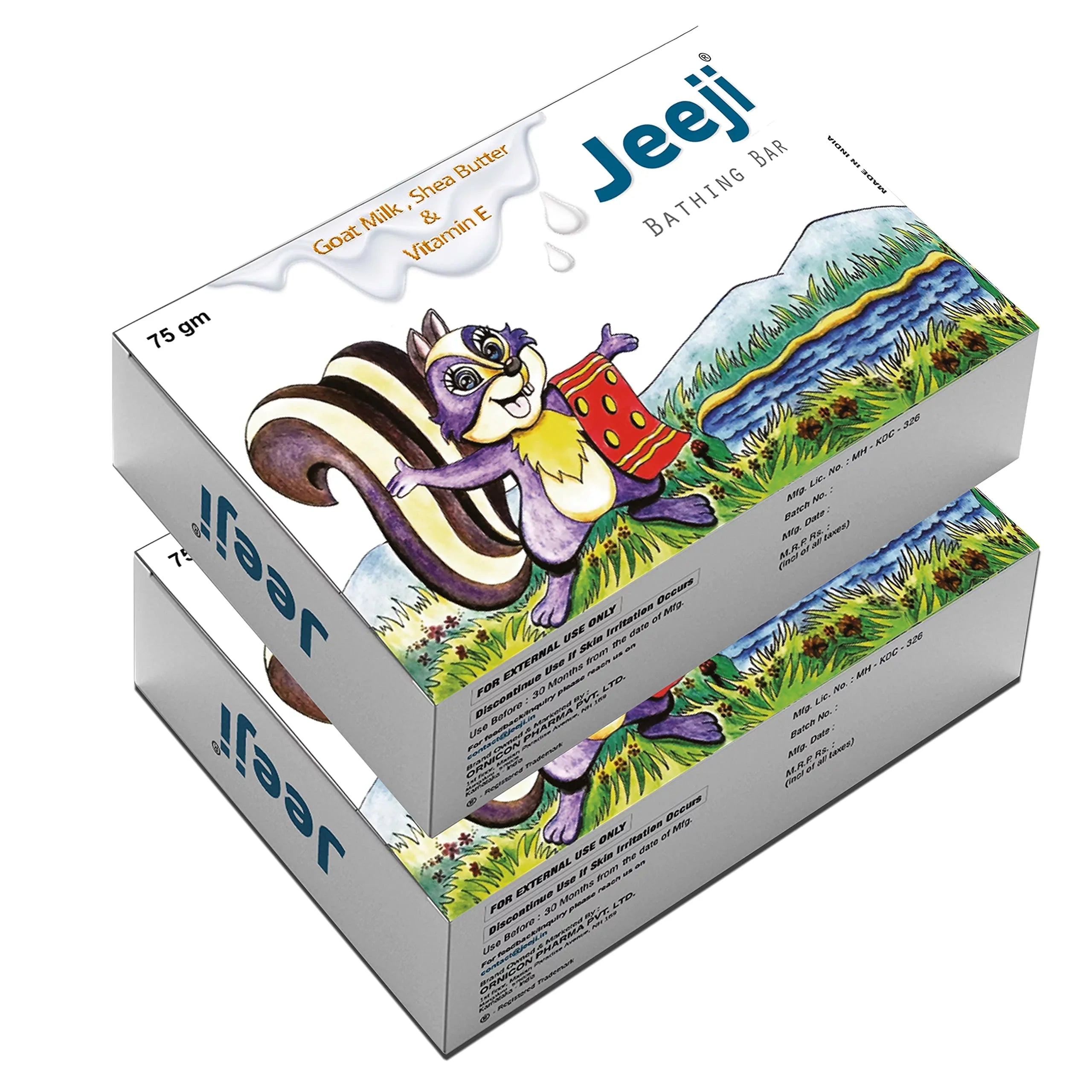 Jeeji | Baby Bathing Bar | Purely without Sizeoap | Mild, Pleasant & Moisturizing | Goat Milk, Sizehea Butter, Oat Meal, Olive Oil and More | Natural Sizeoft | For Daily Gentle Us