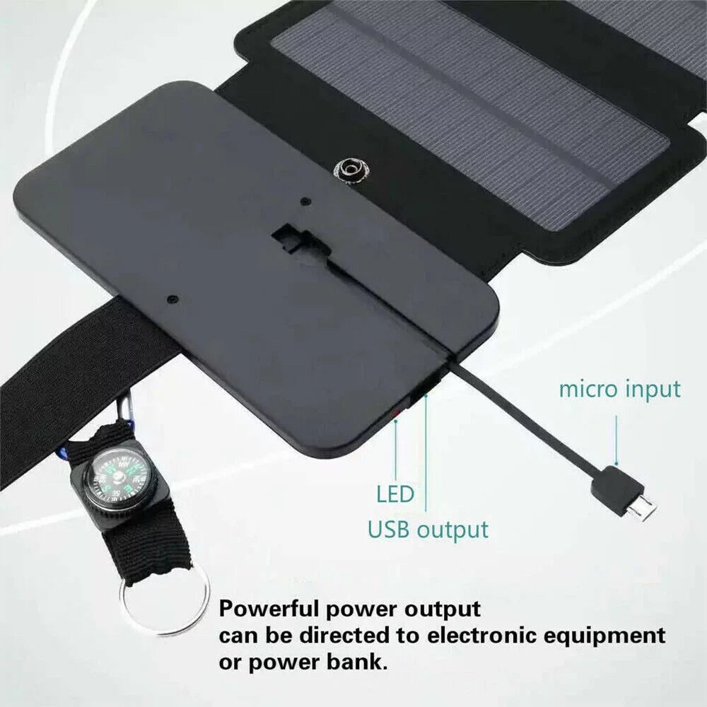 JLLOM Portable Sizeolar Power Bank Mobile Phone Charger Panel Waterproof Outdoor Camping