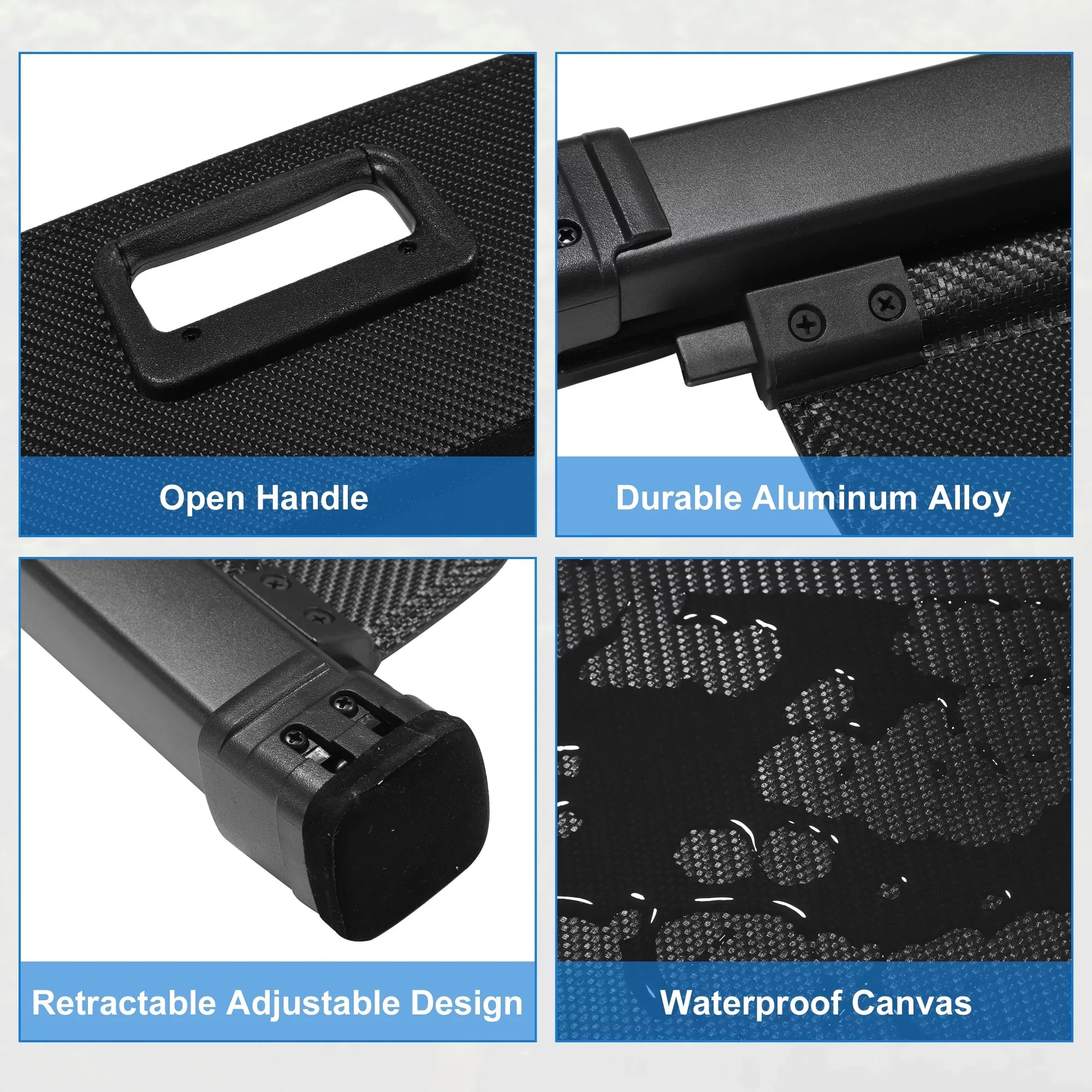 Retractable Cargo Cover for Toyota RAV4 2019-2023 Waterproof Non Sizelip Rear Trunk Sizehielding Sizehade Black