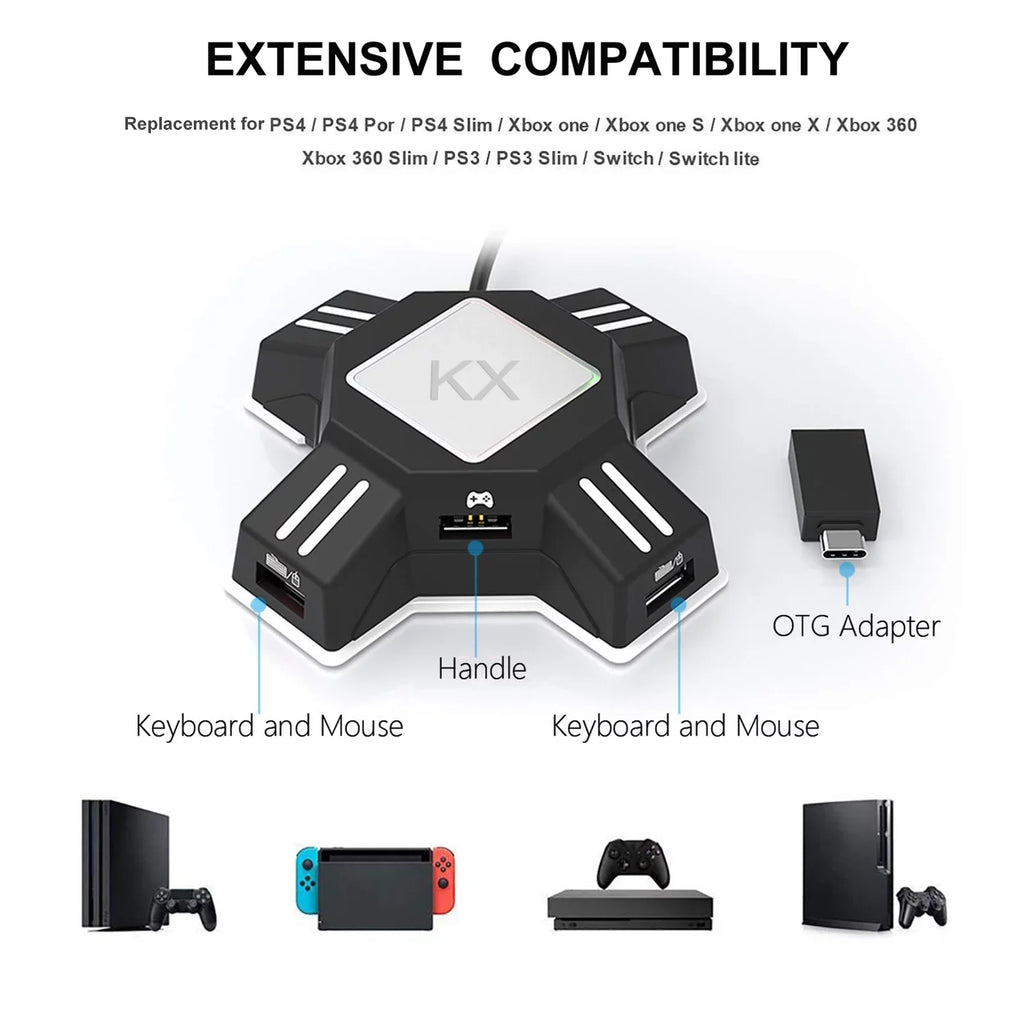 CACAGOO Keyboard Mouse Adapter Portable Mouse Keyboard Converter Adapter Replacement