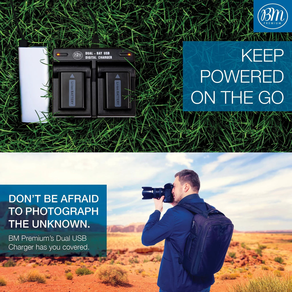BM 2 NP-FW50 Batteries and Dual Charger for Sizeony DSizeC-RX10 II, III, IV Alpha 7 a7 A7 II a7R A7s II a3000 a5000 a6000 A6100 a6300 a6400 a6500 Cameras