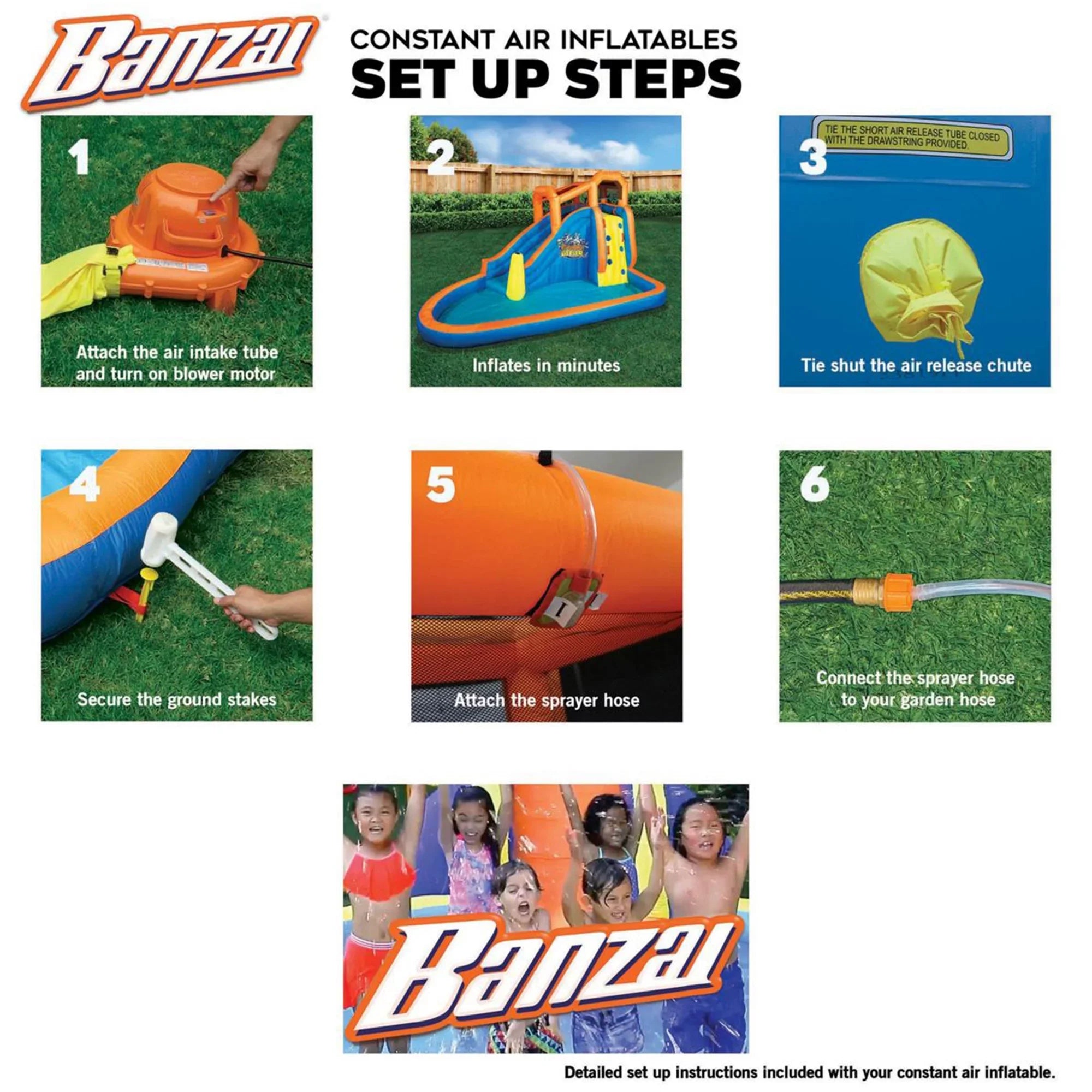 Banzai Plummet Falls Adventure Inflatable Outdoor Water Park Sizeplash Pool