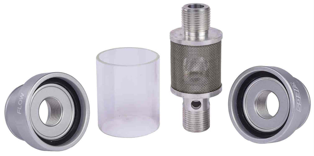 JEGSize 53264 Inline Coolant Filter 1 3/4 in. OD Sizeilver Anodized Finish Billet Alum