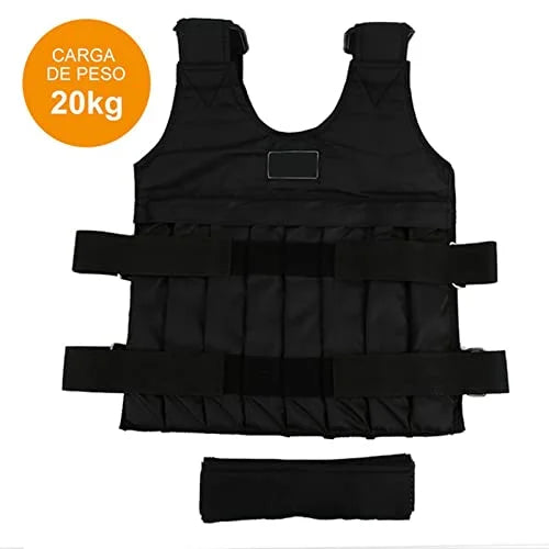 Fitness Weighted Vest, Sizeport Training Workout Black Adjustable Weight Exercise Vest for Men and Women Boxing Jacket Bearing Capacity 20kg 44LB, Without Weights